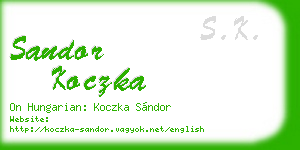sandor koczka business card